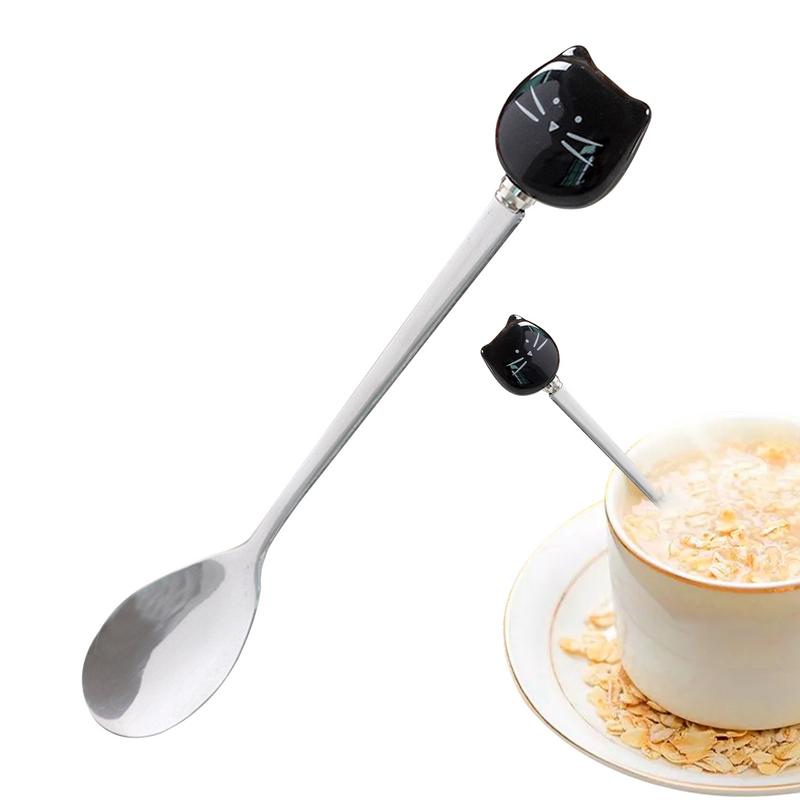 Rührlöffel für Katzen, eleganter Katzenlöffel, Kaffeelöffel, Tasse, Teelöffel, lustiger Teelöffel für glattes Eis, Dessertlöffel, Kaffee