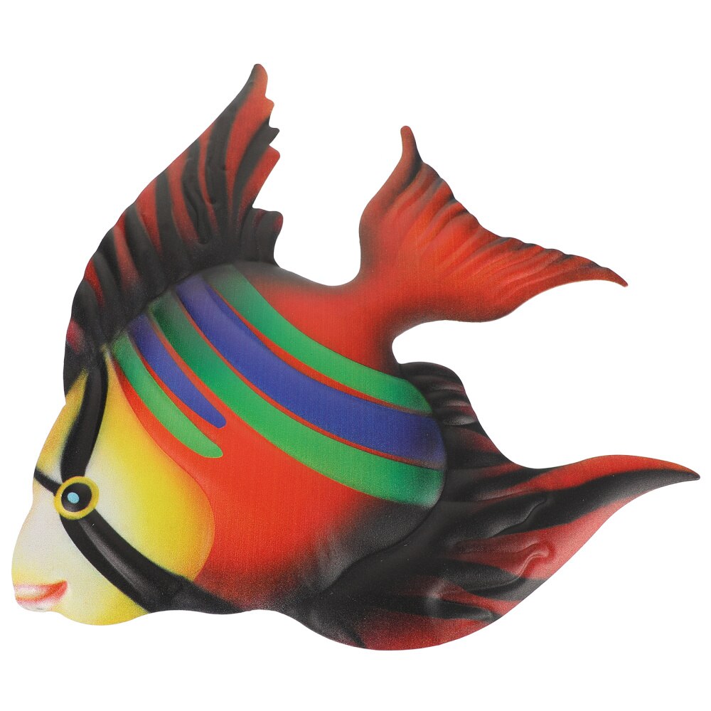 Fish Iron Hanging Ornament Hanging Wall Art Decor Craft Decoration: Red