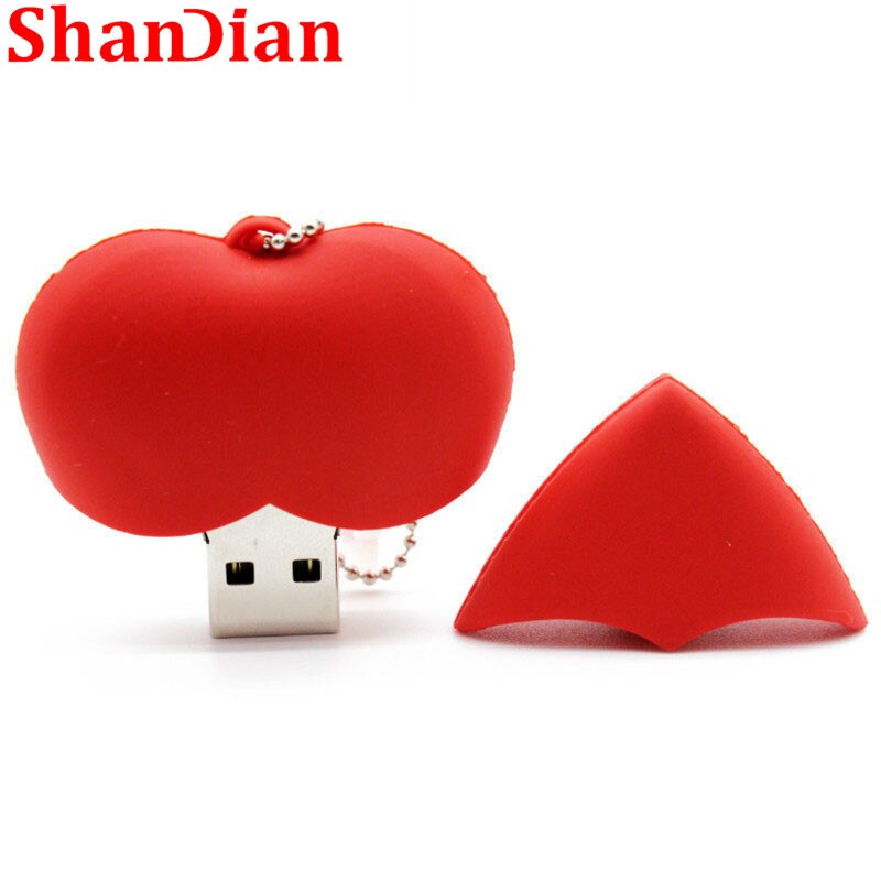 SHANDIAN nette herz-förmigen usb flash drive pen drive 4G/16G/32G/64G schönheit memory stick schöne für mädchen freies