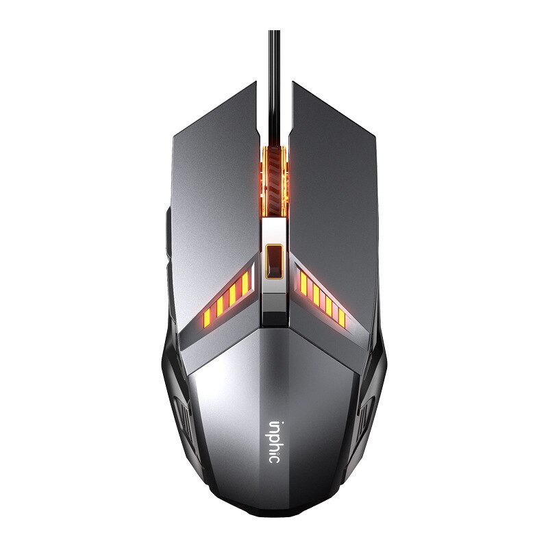 Wired Gaming Mouse Mice 4800DPI E-sports Game Metal Manipulator Mouse Optical Sensor 6 Independently Buttons Laptop PC Gamer: Default Title