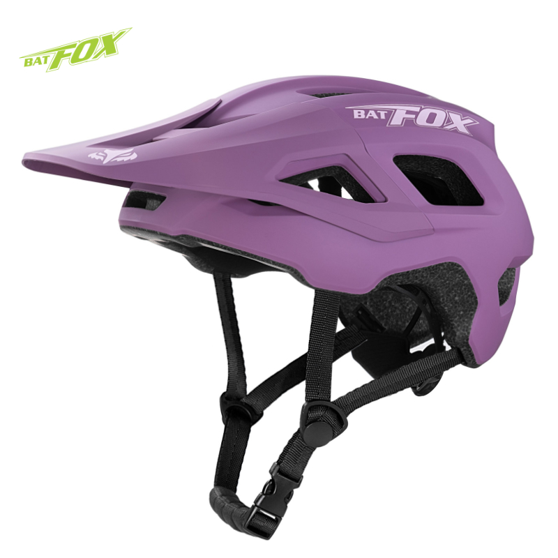 BATFOX casque de cyclisme intégralement moulé VTT visière casque de vélo hommes femmes casco bicicletas hombre vtt casques: M / plum