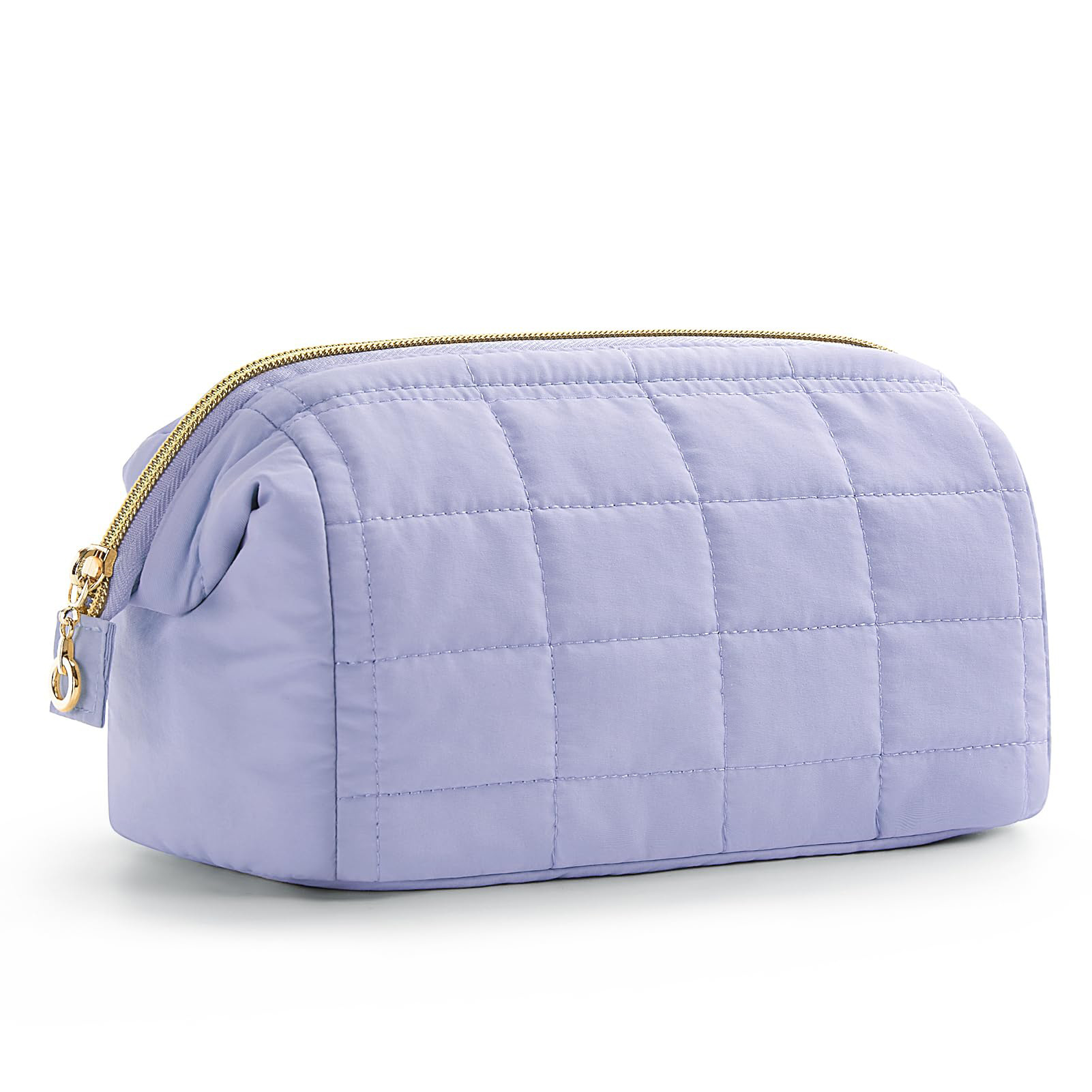 Makeup Bag Travel Toiletry Bag, Puffy Padded Make Up Bags for Women Makeup Organizer Case, Wide-open Pouch Purse Travel Essentia