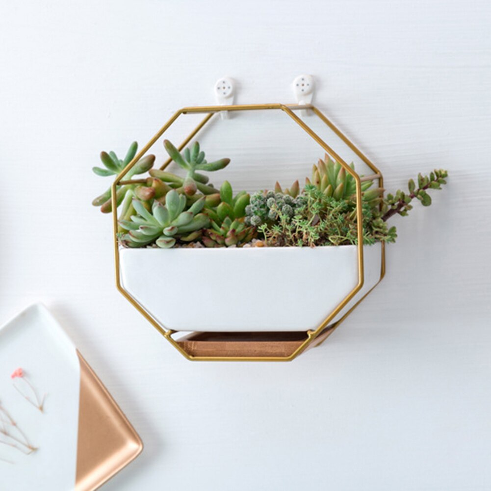Achthoek Muur Opknoping Vetplant Bloempot Tafel Keramische Schotel Vaas Decor Een Bloempot Plant/Bloempot Planter tuin Groot