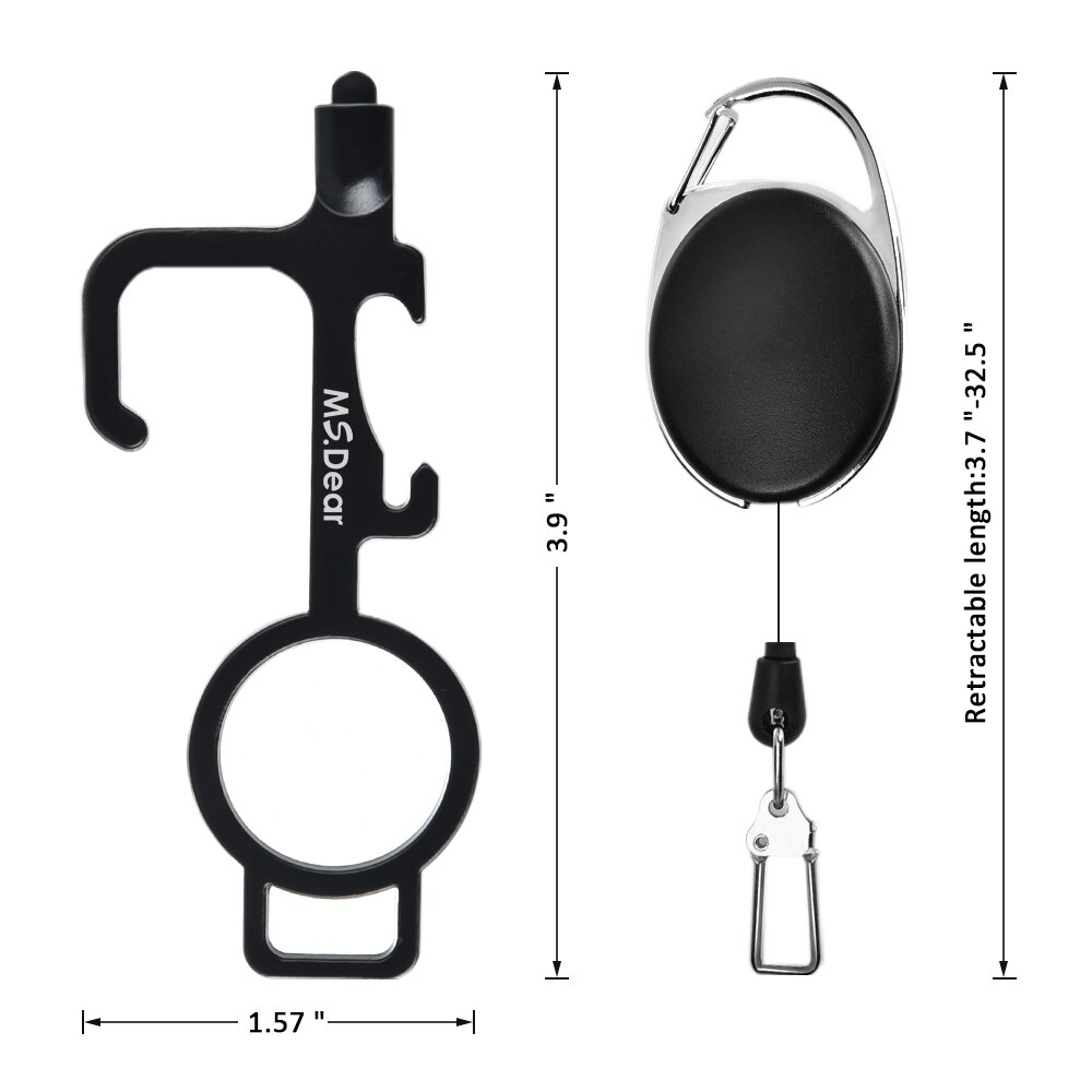 3 pc Anti Contact Door Opener Elevator Button Contactless Safety Door Opener Press Elevator Tool Portable Door Opener