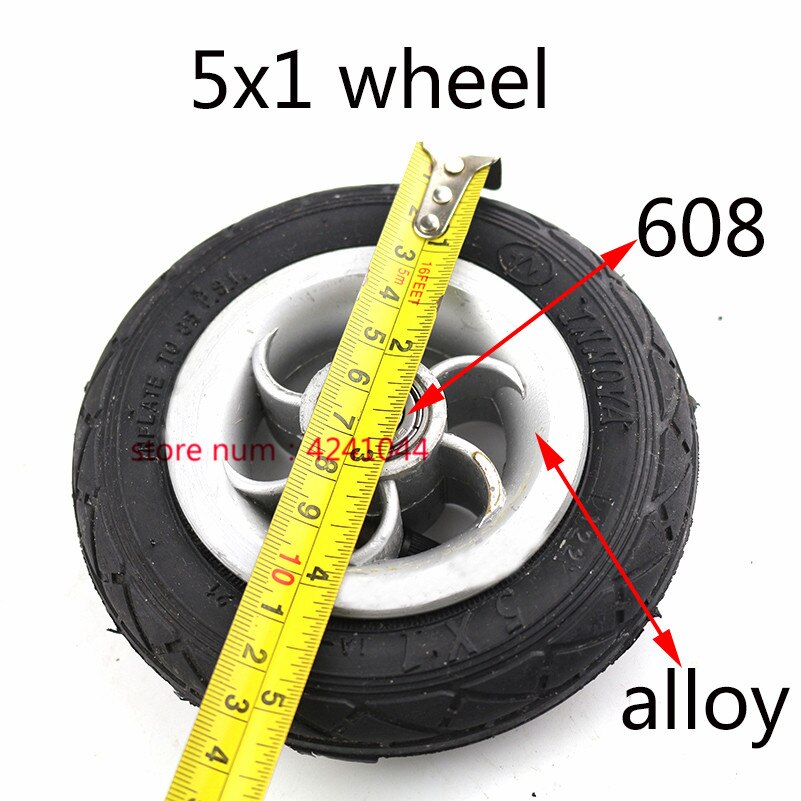 5X1 Pneumatic Tire With Inner Tube Electric Vehicle 5 Inch Inflation Wheel Using Metal Hub 5 Inch Pneumatic Wheel Gocart Caster