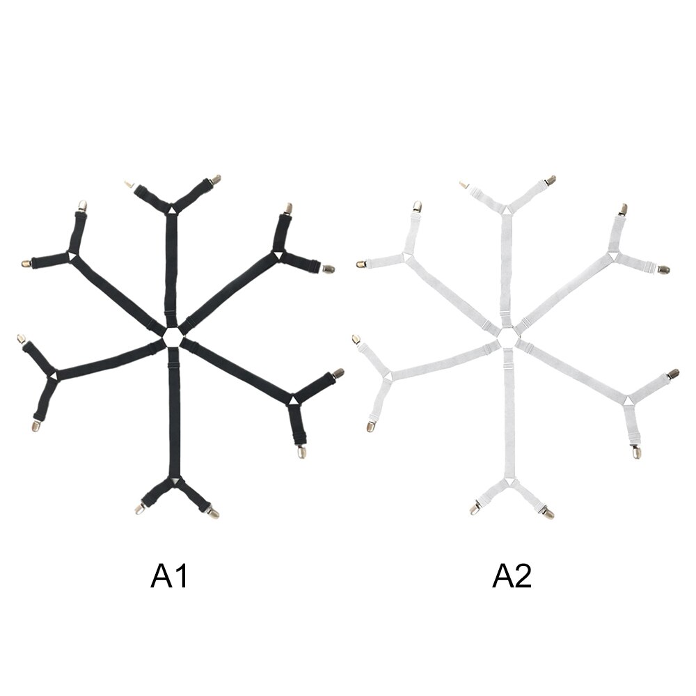 Sengetøj fastgørelse justerbar elastisk monteret lagen stropper på kryds og tværs sengetøj fastgørelser seler 12 clips fast holder