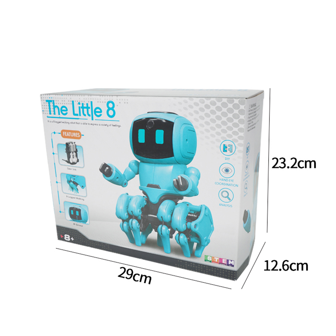 Diy little eight robot assemblage slimme volgrobot infrarood obstakelvermijding gebaardetectie speelgoed voor kinderen vroegschoolse educatie speelgoed