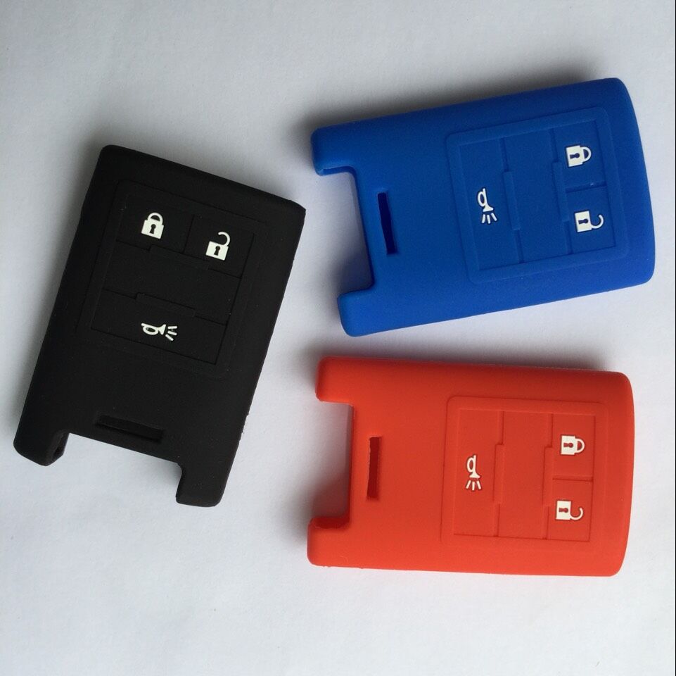 Keyless Entry Key FOB Cover For Chevrolet Corvette C6 Key Holder Silicone Remote Case 3 Buttons