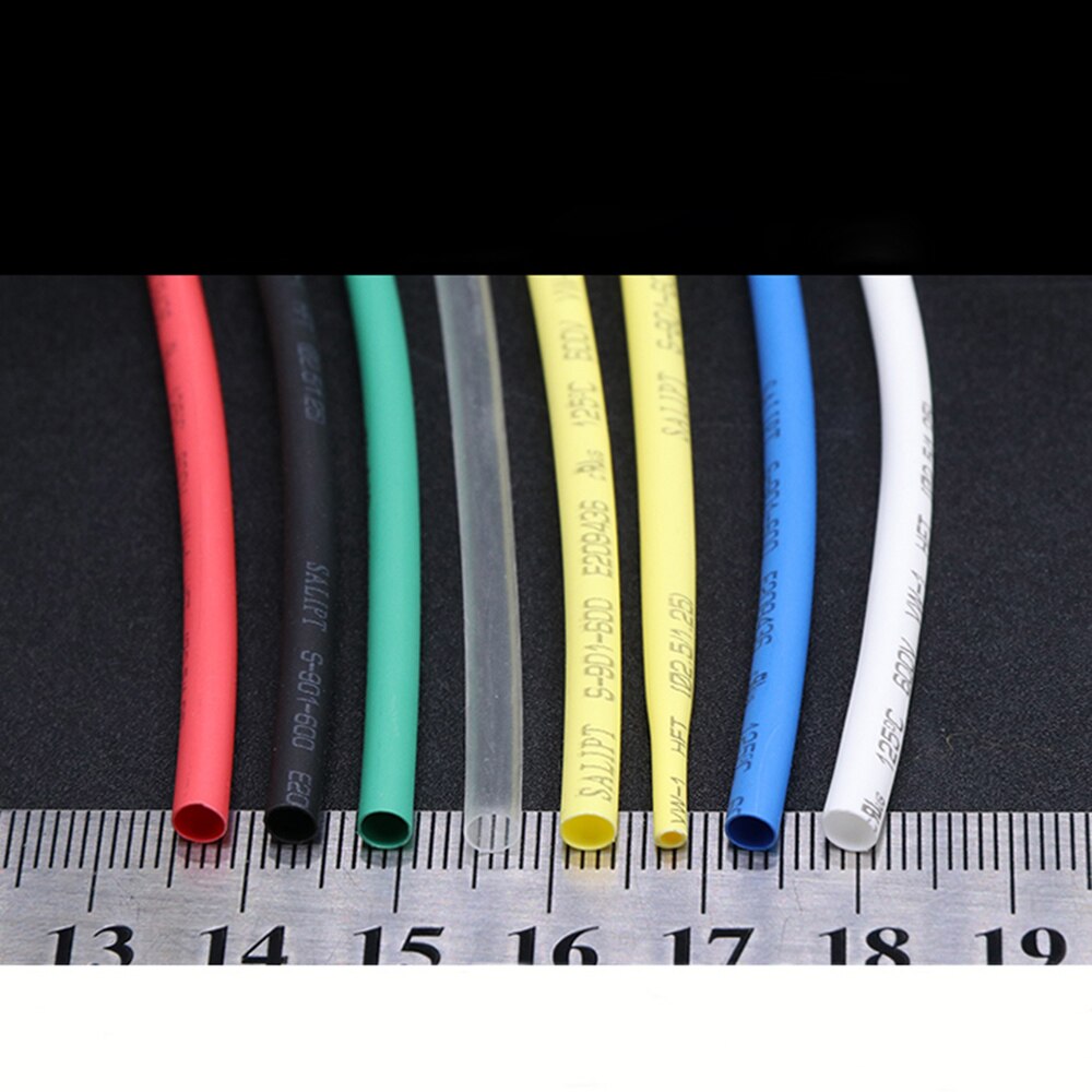 5meters 2:1 Ratio 2.5mm Heat Shrinkable Tube Shrinkage Tube Heat Shrink Tubing Tubes white/red/green/blue/Transparent/yellow