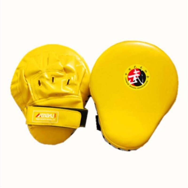 2 PCS PU Kick Boxing Gloves Pad Men Punch Target Bag Karate Muay Thai Free Fight Gloves Adults Kids Sanda Training Equipment: Yellow