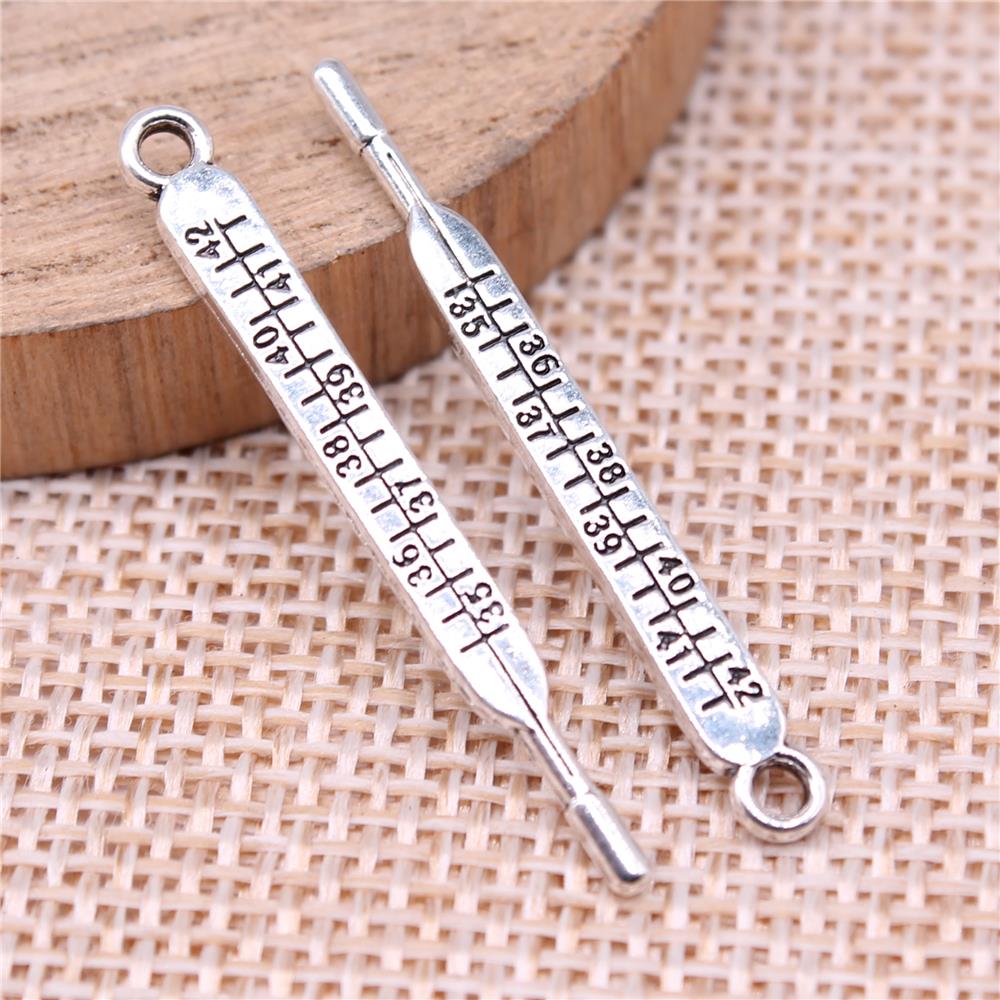 Wysiwyg 20 kpl koruja 36 x 4mm lämpömittarin koruja korujen tekemiseen tee itse koruja löytöjä antiikki hopean värinen metalliseos korut riipus