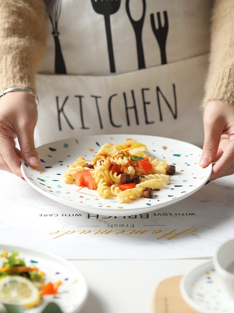 Luxury Serving Plates Set Kids Kitchen Modern Dinnerware Plate Sets Hospitality White Talerze Obiadowe Plates Dinner Serving