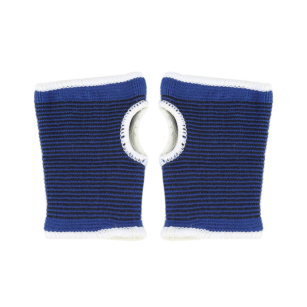 2 Pcs Unisex Blue Palm Wrist Hand Support Glove+Elastic Sweatbands Brace Wraps Guards For Gym Volleyball Badminton Sports Safety: Default Title