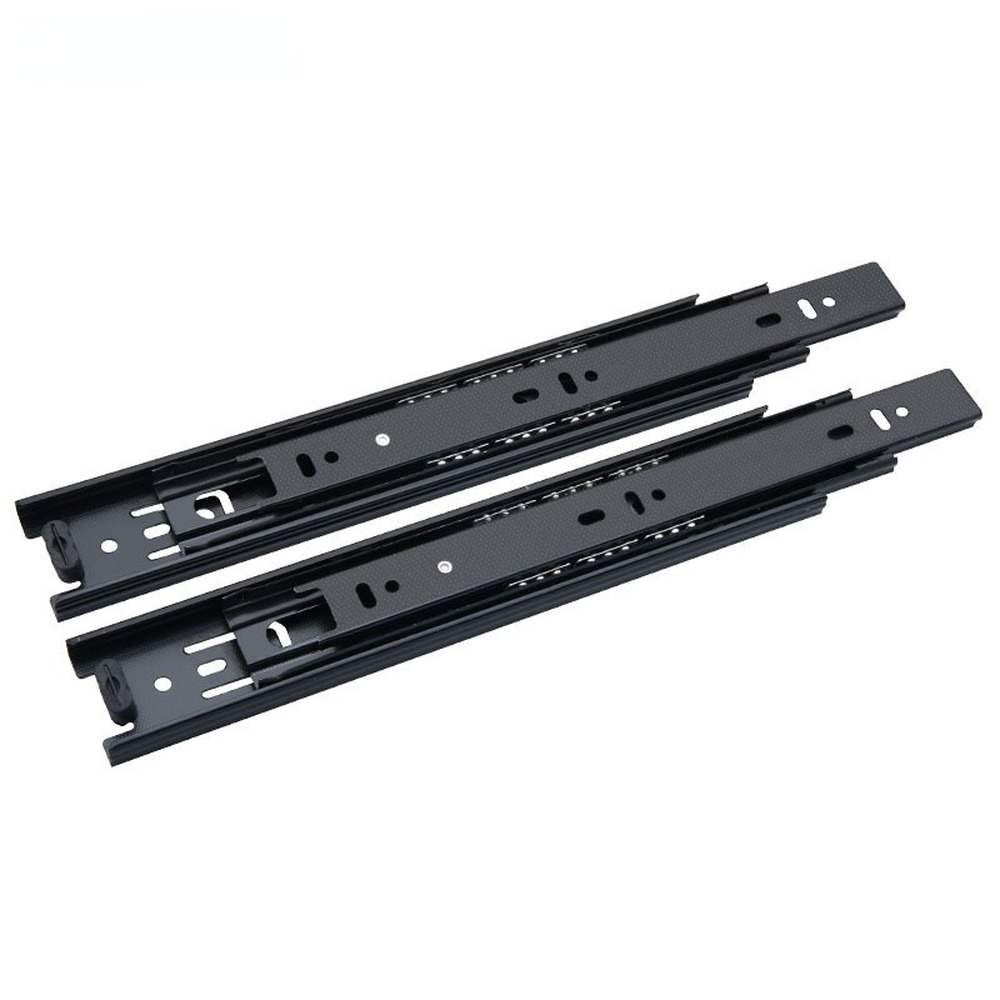 Drawer Slide Rail Thickened Slide Rail Three-Section Slide Rail 4510 Damping Buffer Rail Drawer Rail (A Pair Of 2 Pieces)