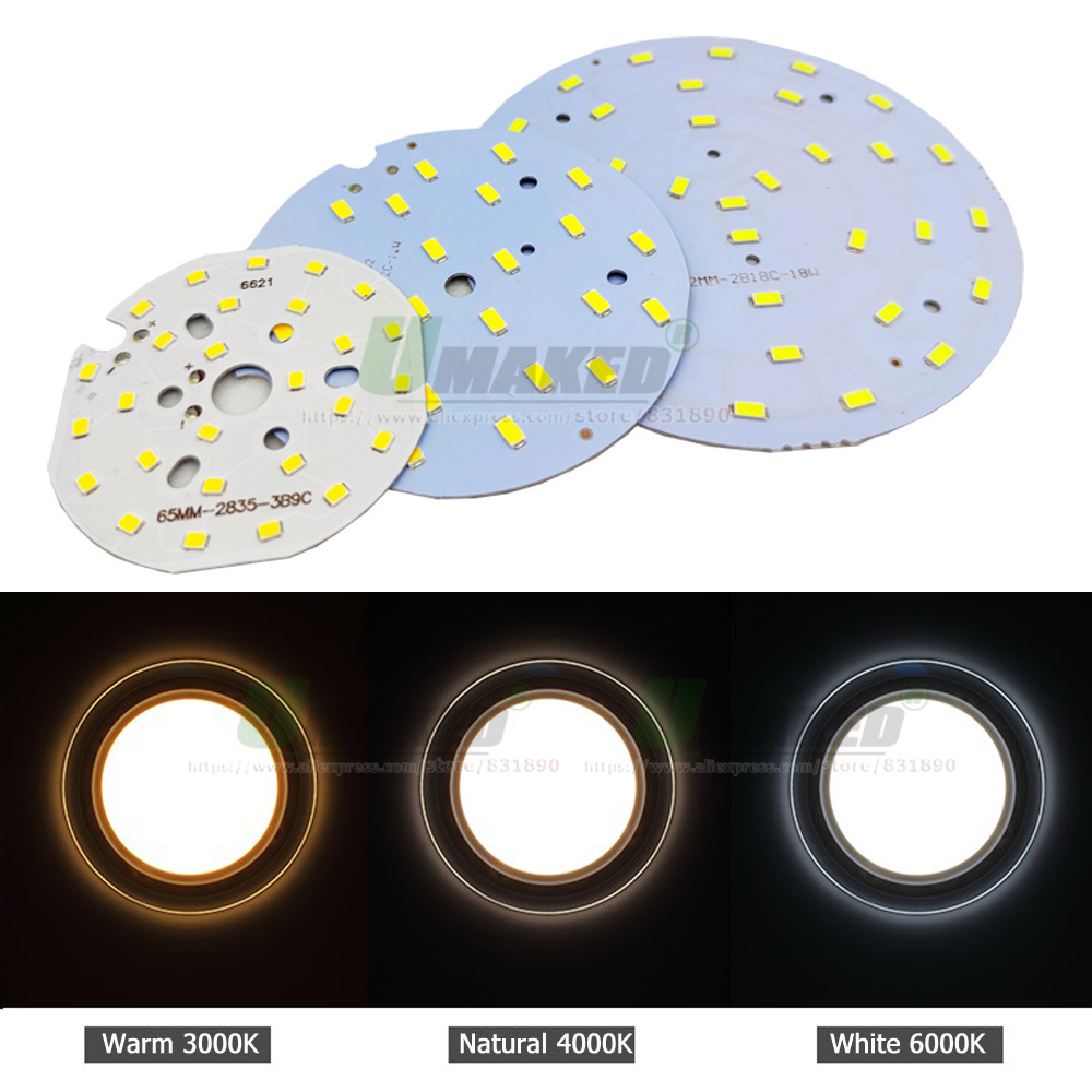 Placa PCB de luz LED descendente, Panel de fuente de iluminación de forma redonda, 300MA, SMD5730 para lámpara deportiva de alta potencia, reemplazo DIY, 9W, 12W, 18W, 24W, 2 piezas