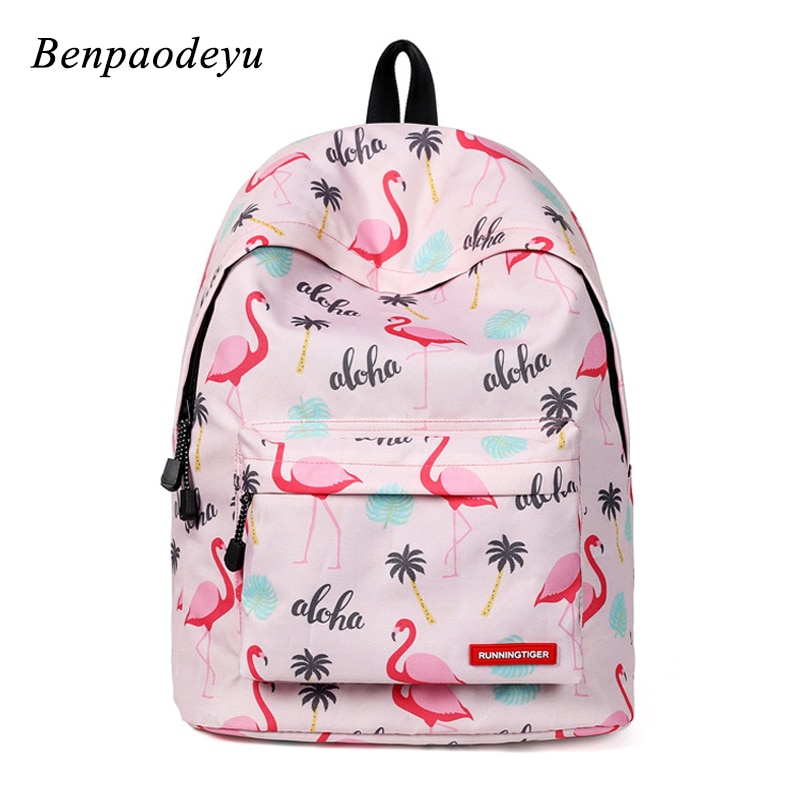 Jenter skole vesker kvinner ryggsekker flamingo print ryggsekk for tenårings jenter laptop skole ryggsekk vanntett barn poser