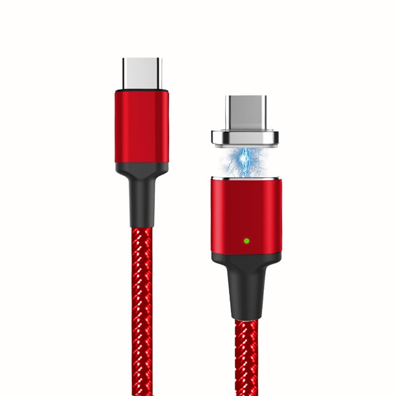 100W 5A Magnetische USB Typ C PD Kabel Super Schnelle Lade Daten Kabel 1,8 m für MacBook Pro Samsung galaxy S10 S9 Huawei P30 USB-C: Rot