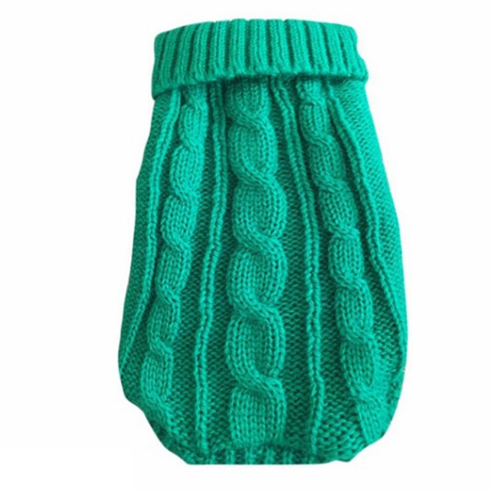 Pet Dog Knitted Sweaters Winter Pet Warming Clothes Small Dogs Warm Sweater Coat Cats Clothes Supplies Soft Dog Sweaters: green / Size 6