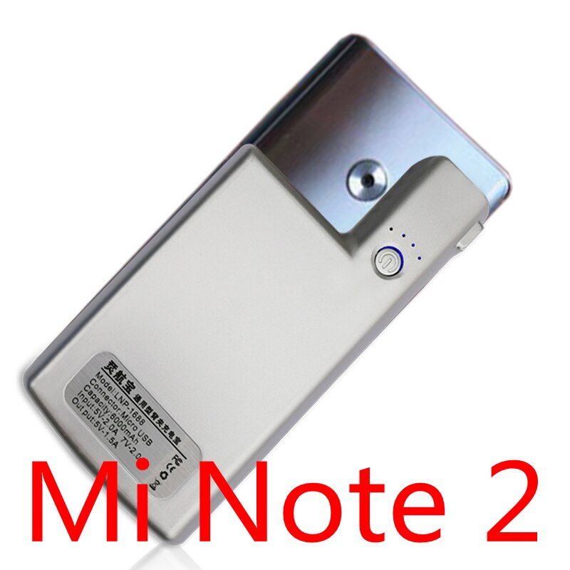 For Xiaomi Mi Note 2 External Battery Charger Cases power bank For For Xiaomi Mi Note 3 charging Case Cover TPU Phone Case Capa: Mi Note2-White