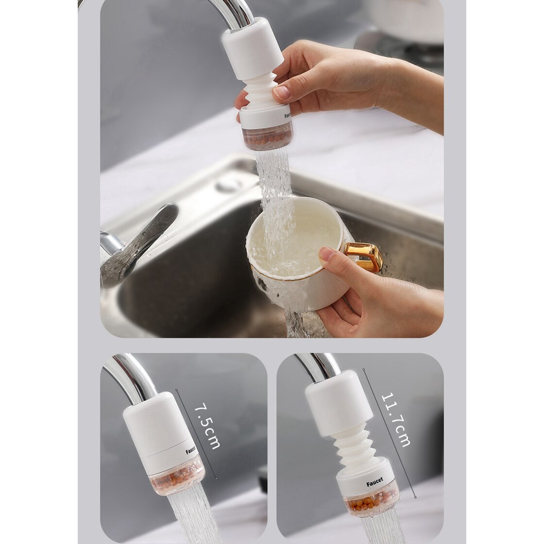 Universele Kraan Extension 360 Graden Aanpassing Waterbesparing Waskolf Splash Hoofd Tap Water Filter Keuken Kraan Accessoires