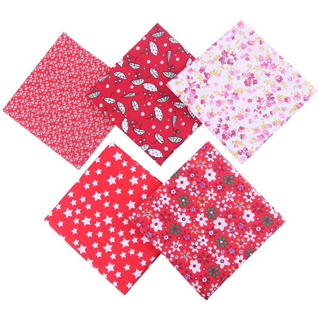 5pcs DIY Hand Stitched Children's Cotton Printed Small Floral Pink Handkerchief Kids Baby Cartoon Towel Muslin Towel Handkerchie