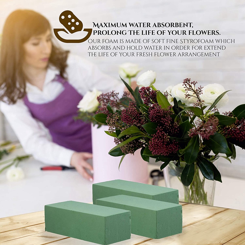 Bloques de espuma para flores, paquete de flores, floristería, suministros para flores artificiales, decoración de plantas, 6 piezas