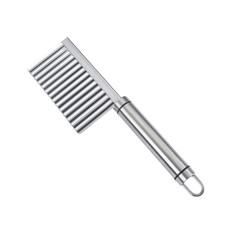 Stainless Steel Potato Chip Slicer Crinkle Cutter Knife Dough Vegetable Fruit Potato Crinkle Wavy Slicer Knife French Fry Slicer: Default Title