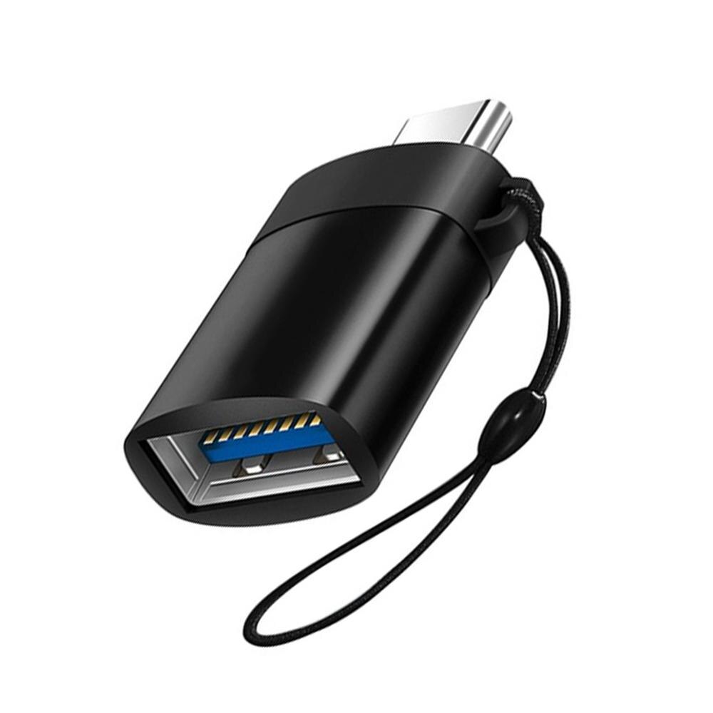 Usb C Adapter Type C/Micro Usb 3.0 Adapter Type-C Micro Adapter Otg Kabel Met Lijn anti-Verloren Usbc Otg Kabel Multi Gebruik: Type C Black