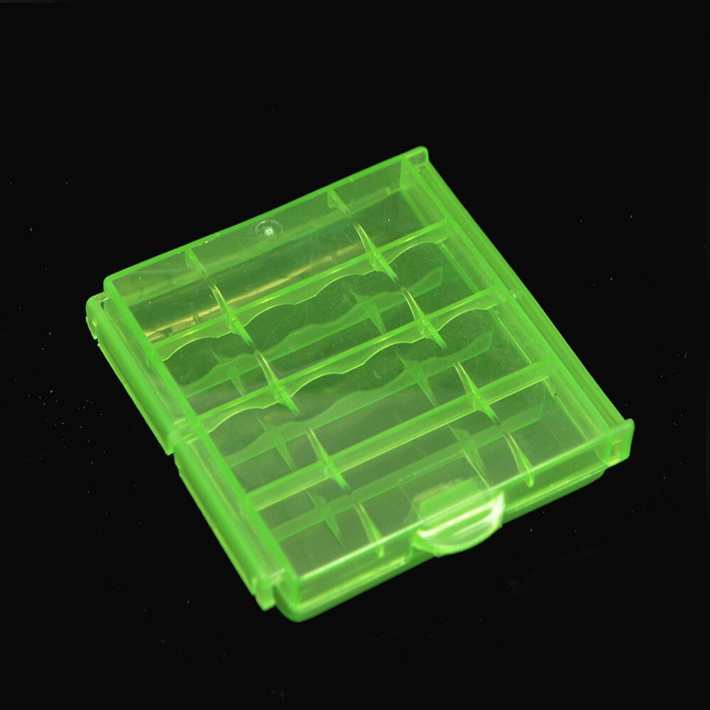 Coloful Batterij Houder Case 4 Aa Aaa Hard Plastic Opbergdoos Cover Voor 14500 10440 Batterij: Green