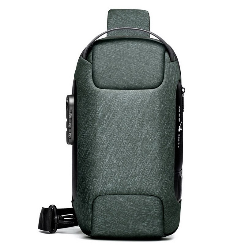 Menns vanntette oxford multifunksjonelle crossbody bag tyverisikring skuldervesker kort tur budbringer brystpose pakke til menn: Militærgrønn