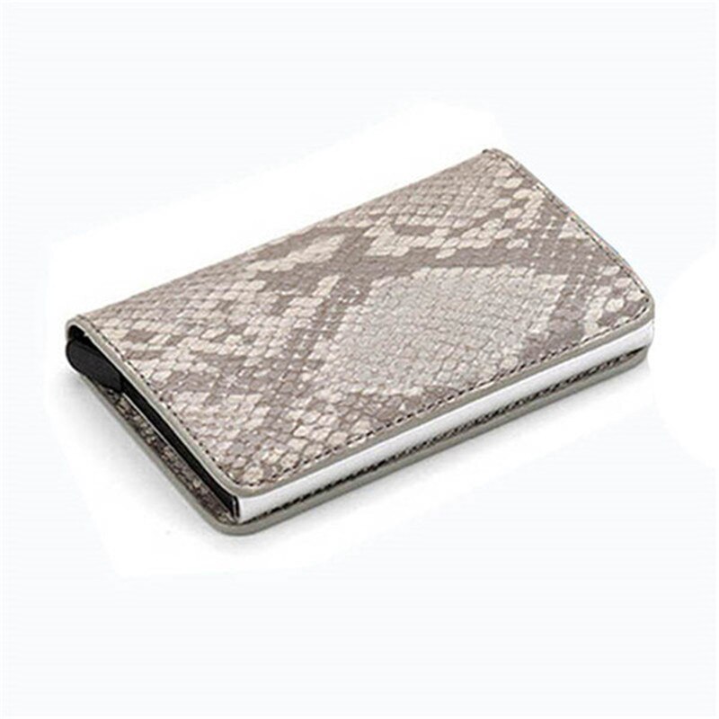 Bycobecy Zaken Id Card Case Mannen Creditcardhouders Mode Automatische Rfid Kaarthouder Aluminium Bankkaart Portefeuilles: shepi Gray X-12C
