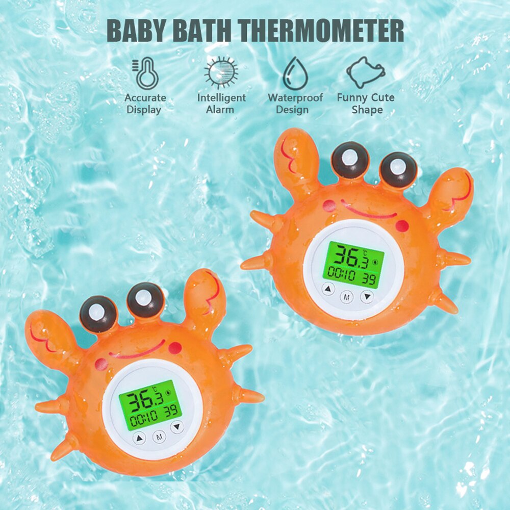 Water Thermometer Bath Thermometer with Room Temperature Tri-color Backlit Display Floating Bath Toy Bathtub Safety Temperature