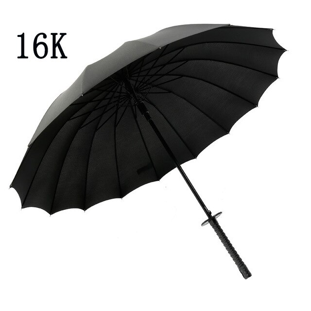 Long Handle Samurai Sword Umbrella Japanese Ninja-like Large Windproof Sun Rain Straight Umbrella Auto Open For Man: 16K