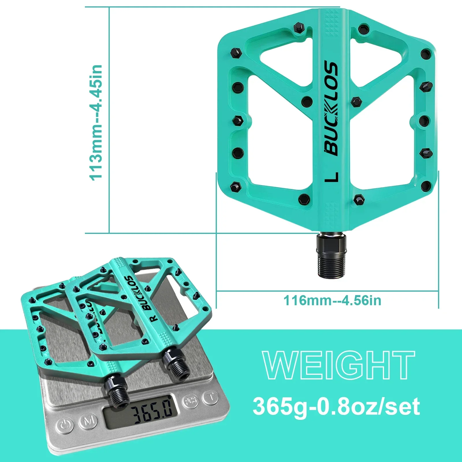 BUCKLOS Bike Pedal Nylon Durable Bicycle Flat Pedal Mtb Non-slip Mountain Bike Pedals Waterproof Road Bicycle Pedals Bike Parts: Burgundy