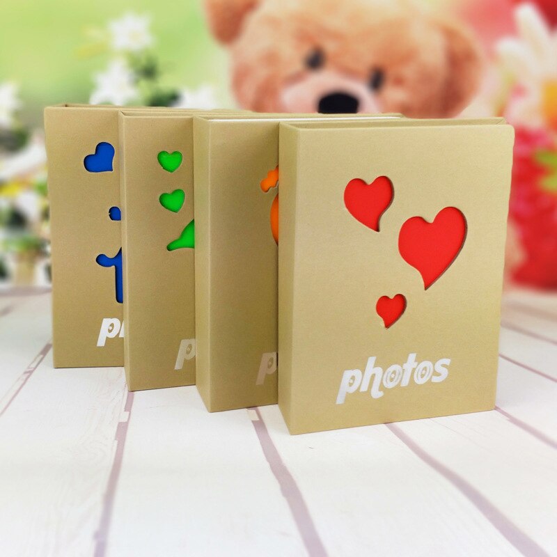 6 Inch 100 Pages Pocket Inserts Plastic Kraft Paper Album Children Baby Photo Album Picture Storage Frame