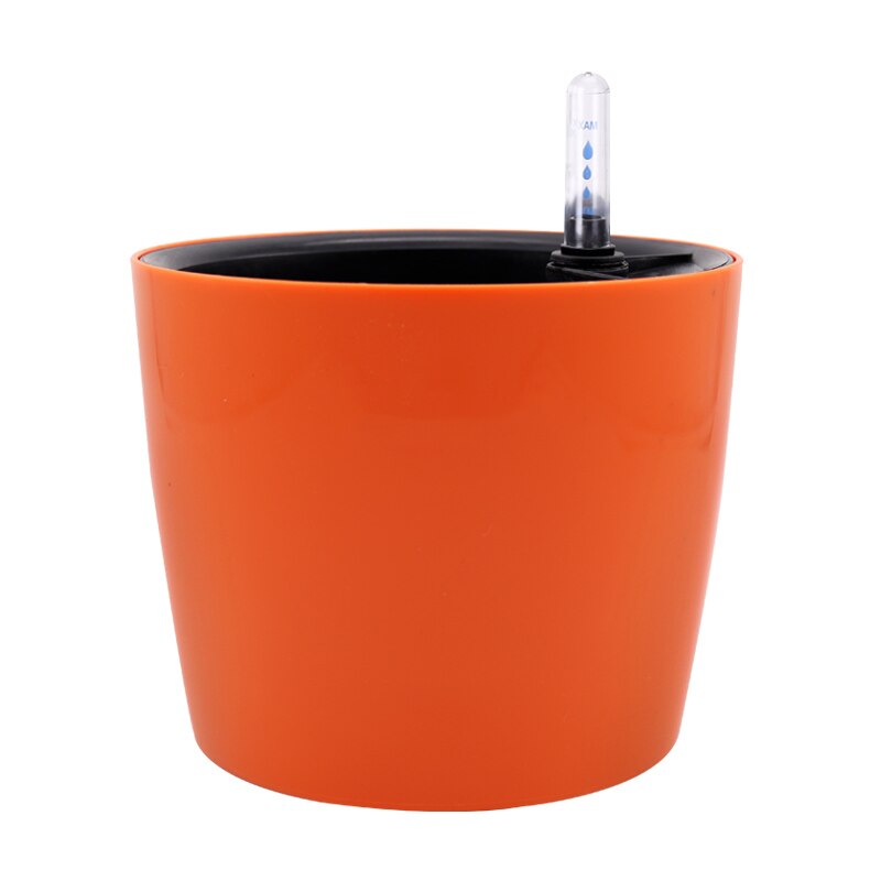 Indicador de nivel de agua de cinco colores, macetas de plástico inteligentes para riego automático, maceta pastoral resistente a la corrosión: Orange