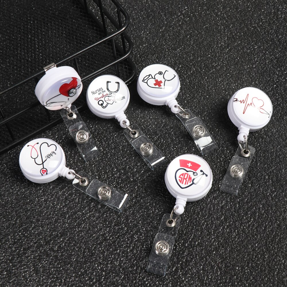 Retractable Badge Reel Nurse Display ID Name Card Badge Holder Anti-Lost Clip Key Ring