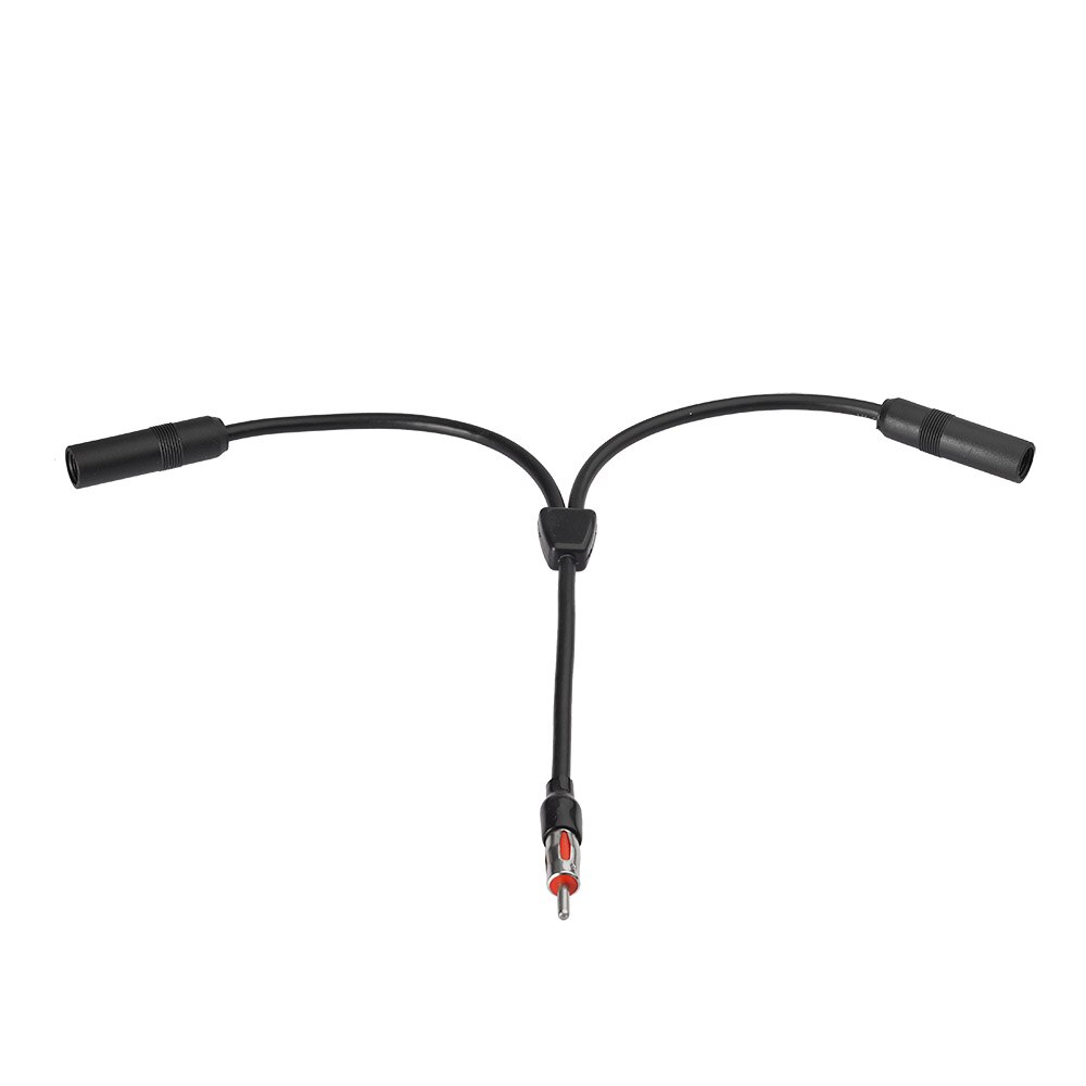 Superbat Universal Vehicle Car FM AM Radio Receiver Antenna Aerial Converter Cable DIN Male to Dual DIN Socket Y-type 30cm