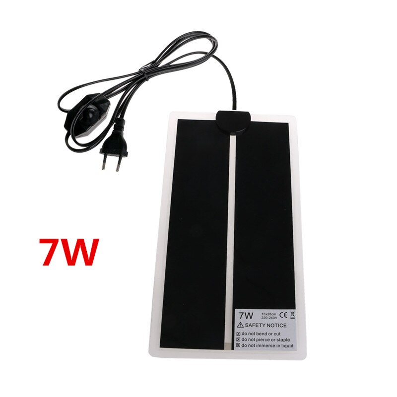5/7/14/20/28W 220-240V Eu Plug Verstelbare Temperatuur Huisdier Verwarming mat Schildpad Amfibieën Warmer Bed Mat Reptielen Levert C42: 7W