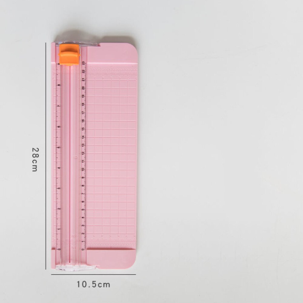 Portable paper cutter with safety protection, suitable for standard cutting A3 A4 A5 paper, photos or labels: Pink