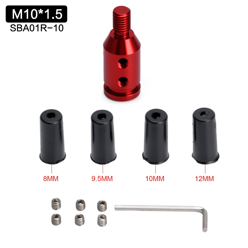 Universal Car Manual Gear Shift Knob Adapter For M10x1.5/M12x1.25 Thread Aluminum Alloy Car Accessories WLR-SBA01: M10x1.5 Red