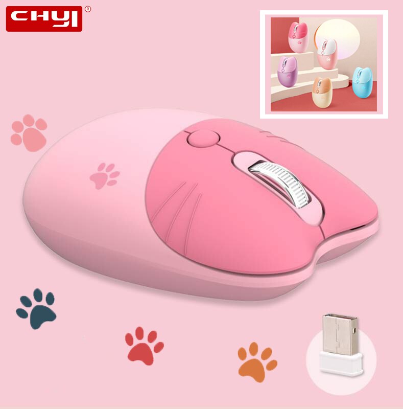 Usb Draadloze Muis Optische Stille Roze Muis 3 Dpi Verstelbare Ergonomische Muizen Spel Kantoor Leuke Mause Voor Laptop