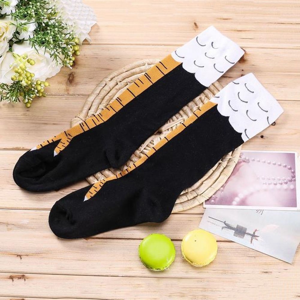 Las mujeres pierna de pollo calcetines estampado calcetines rodilla alta longitud muslo alta calcetines nuevos calcetines atractivo