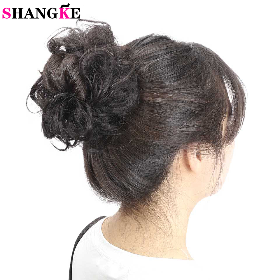 Shangke Synthetische Rommelig Chignons Messy Bun Paardenstaarten Weerstand Chouchou Wrap Haar Touw Rubber Band Hair Extensions Voor Vrouwen