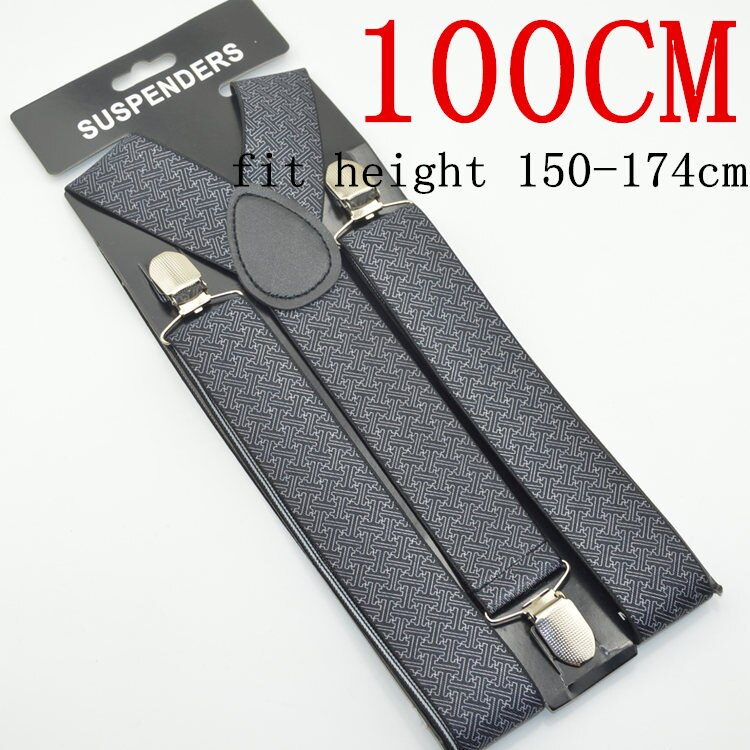 120 cm heren Unisex Clip-op Bretels Elastische 3.5 cm Breed zwart blackground s11 groter Bretels Y-terug Jarretel & Retail: 100CM