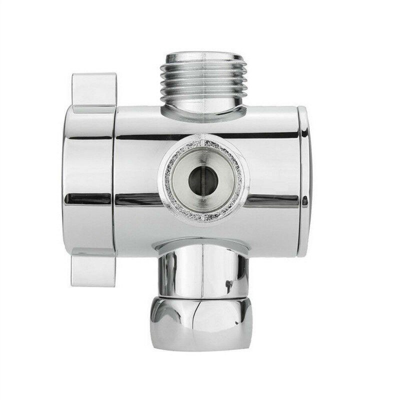 Universal 1/2 Inch Three Way T-adapter Valve Fitting Tee Connector For Toilet Bidet Shower Head Diverter Valve ABS Chrome