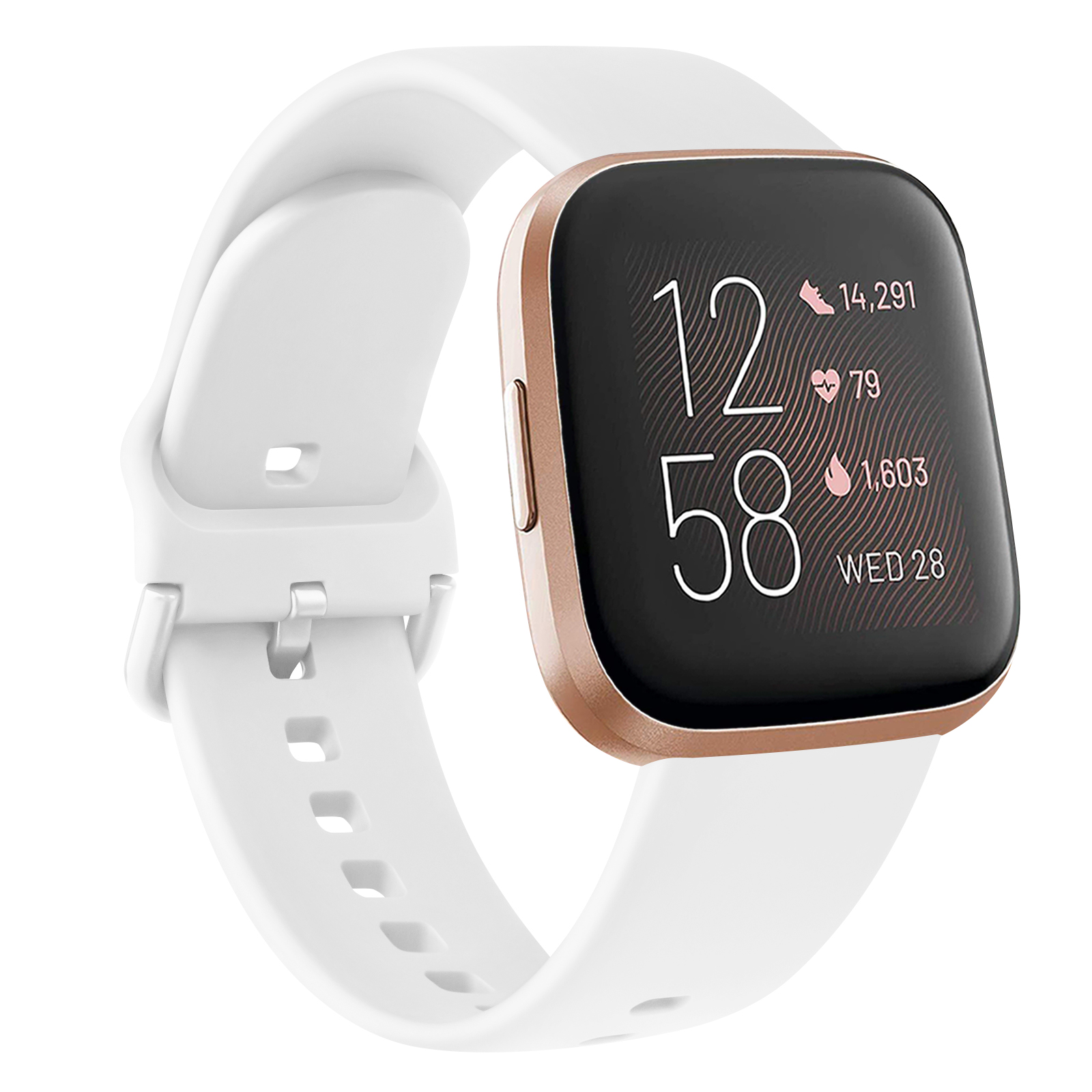 rem til fitbit versa 2/ versa-rem silikonklokkerem vanntett armbånd til fitbit versa lite erstatningsrem: Sølvgul / 12mm