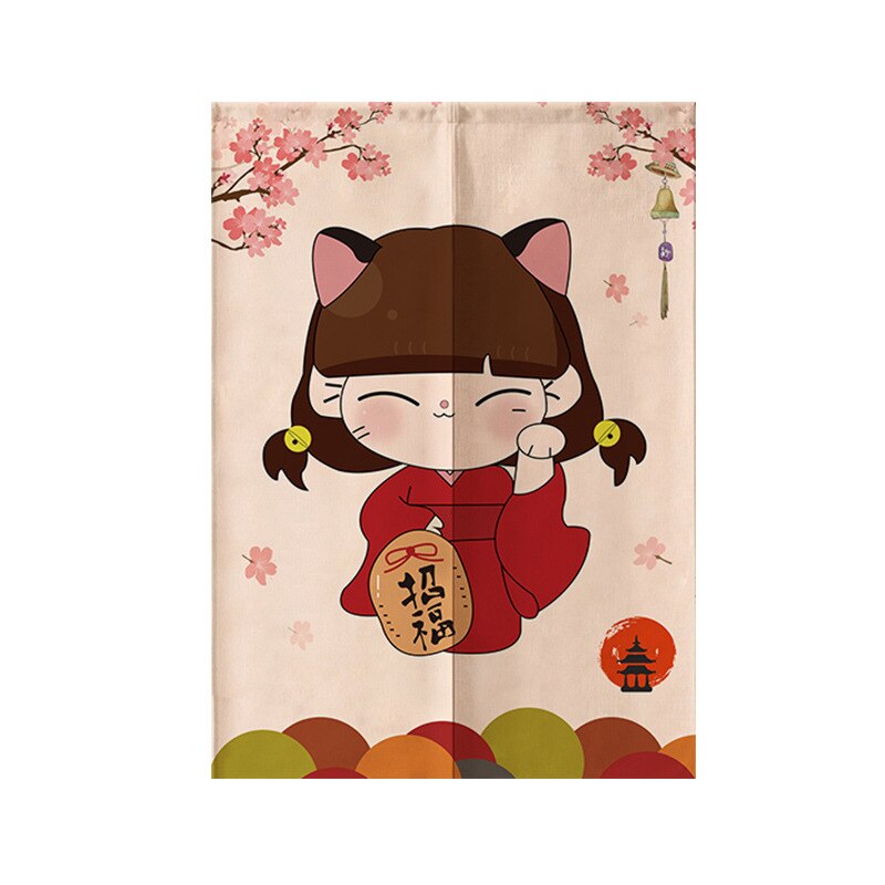 Japansk heldig kat dør gardin soveværelse køkken badeværelse lille vindue gardin skillevæg gardin feng shui gardin noren: 03 / 85 x 120cm