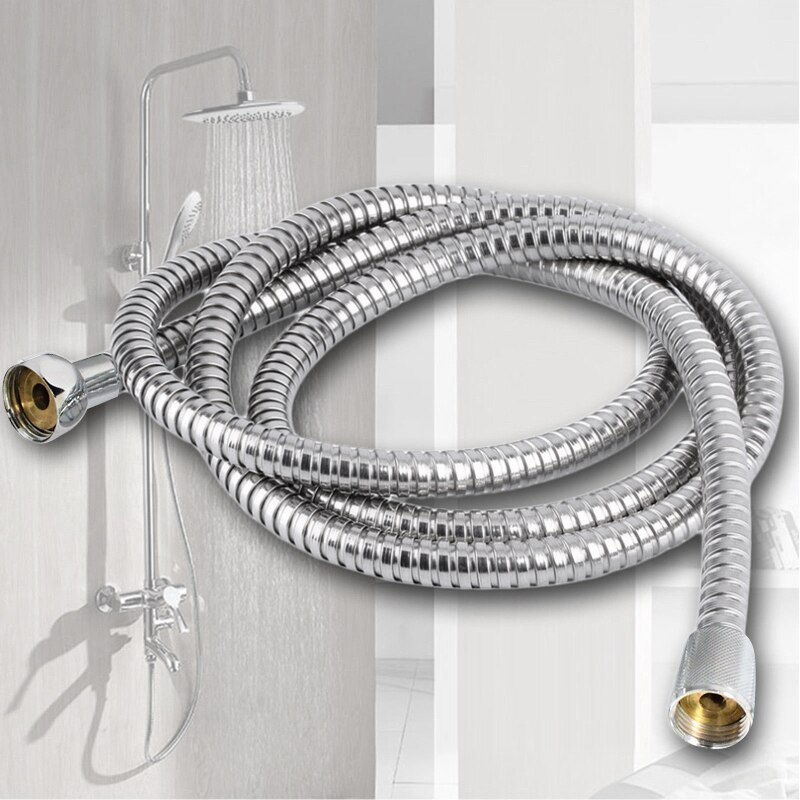 Bruserslange 1.5/2/3 meter rustfrit stål vvs-slanger fleksibelt badeværelse bad bruserør hoved silikone slange vandrør