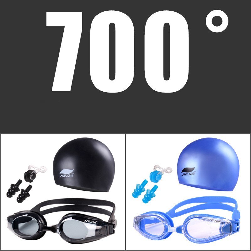 Waterproof and anti-fog swimming glasses, myopia goggles, uv goggles, adjustable silicone goggles, silicone swimmin: MYOPIA -700